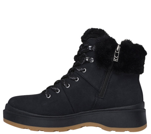 Ghete sport, dama, SKECHERS PARK CITY 168087-BBK negru, piele ecologica